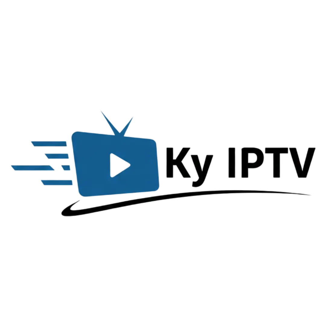 Ky IPTV 12 months subscription plan shown on a TV and mobile devices